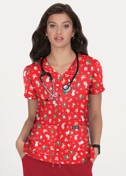 Holiday scrub tops outlet