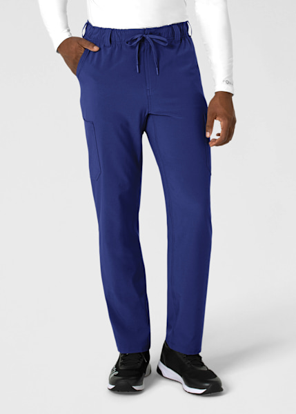 Men's Straight Leg Scrub Pants - Lightweight, Elastic Waist, Multiple Pockets For Work Or Casual
