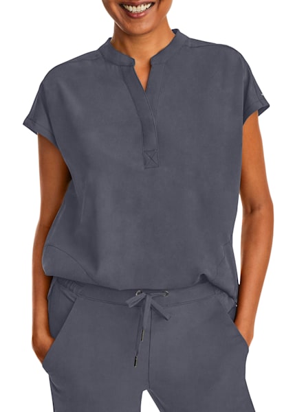 FIGS XL Rafaela Mandarin Collar Scrub Top Shirt Graphite Gray Women for  sale online