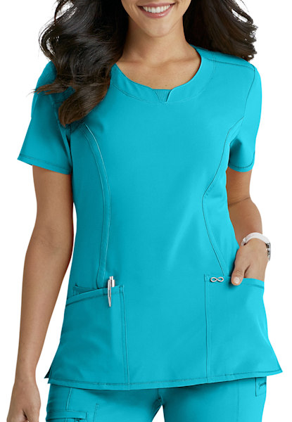 Scrubs top STRETCH, turquoise, BE6-T