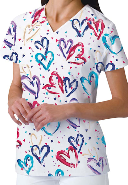 Valentine's Day Uniforms for Women Valentine's Red Pink Nursing Doctors  Hospital Cat Grooming Uniform Tunics Womens Scrubs Heartbeat Dog Grooming  Heart Print Utility Shirt Beauty Salon for Career Day : :  Fashion