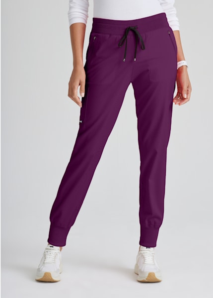  Cargo, Healthcare Scrub Joggers For Women, Moisture Wicking,  Afternoon Burgundy