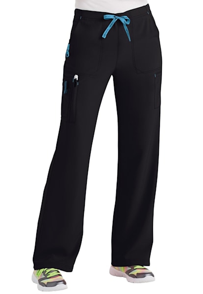 Black Pure Yoga 7-Pocket Tall Women's Scrub Pants 7338T - The Nursing Store  Inc.