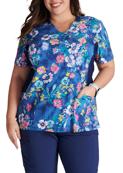 Clearance iflex by Cherokee Women's Let's Flock Together Print Scrub Top