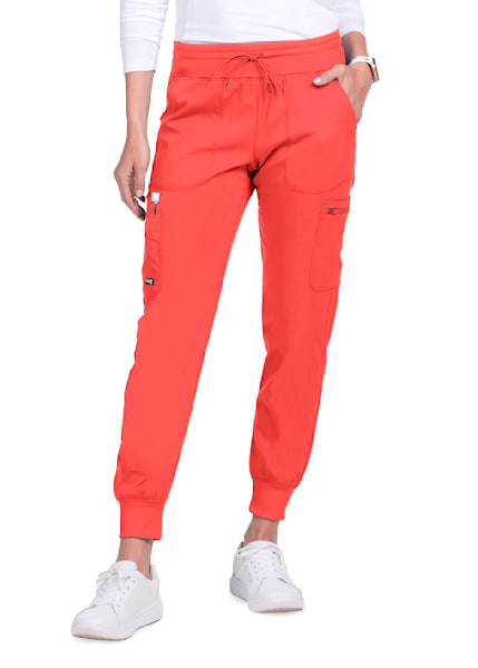 Track Figs High Waisted Zamora Jogger Scrub Pants - Neon Red - XXS 