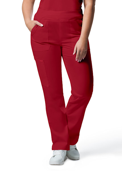 Women's Elastic Waist Cargo Scrub Pants in True Red - Jen's Scrubs &  Medical Uniforms