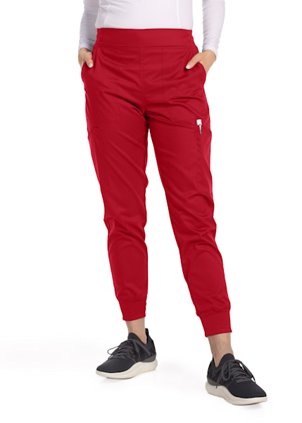 Women's Elastic Waist Cargo Scrub Pants in True Red - Jen's Scrubs &  Medical Uniforms