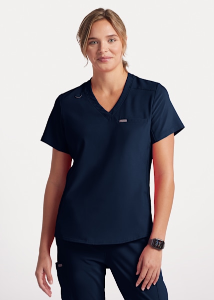 Medical scrubs STRETCH top, navy blue, BE6-G