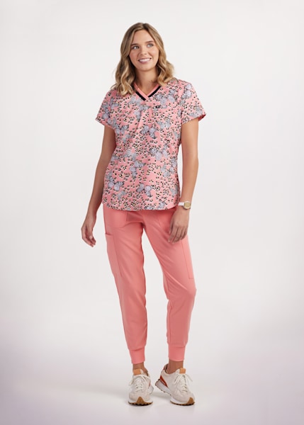 Printed Scrub Tops for Women