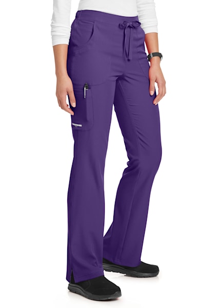 Medgear Women's Stretch Scrub Set - Zip Pocket Top & Knit Rib Cuff Jogger  Pants