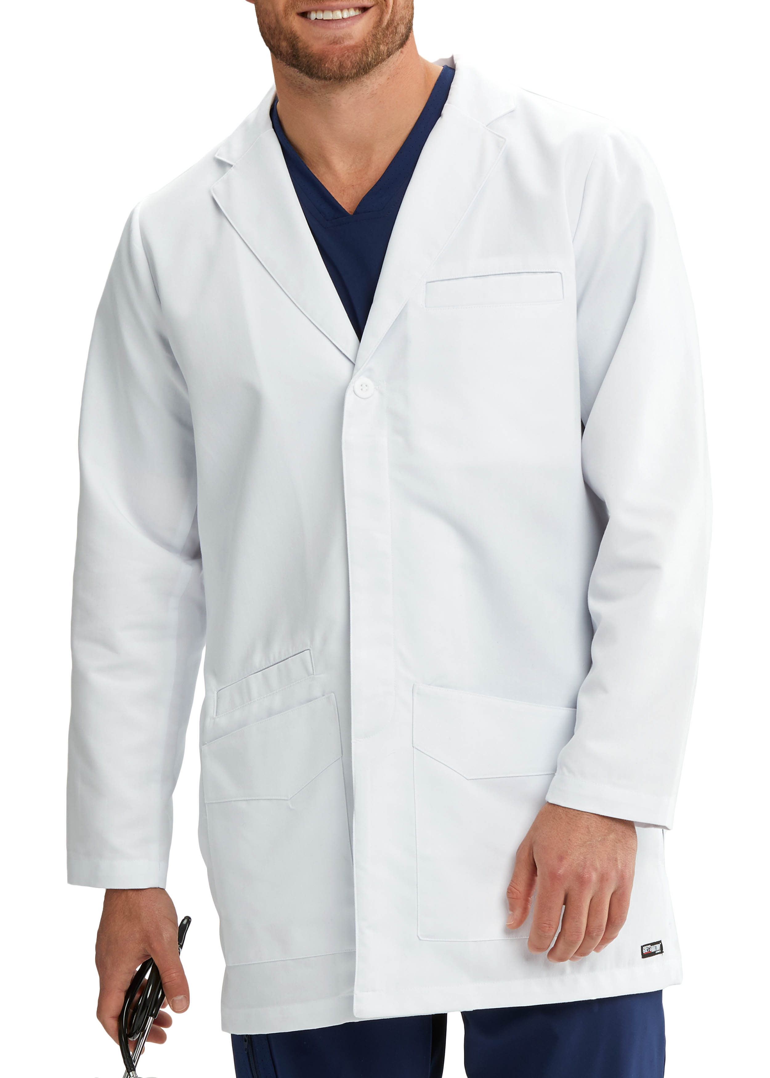 Grey's Anatomy Men's 35 inch 6 Pocket Lab Coats Scrubs & Beyond