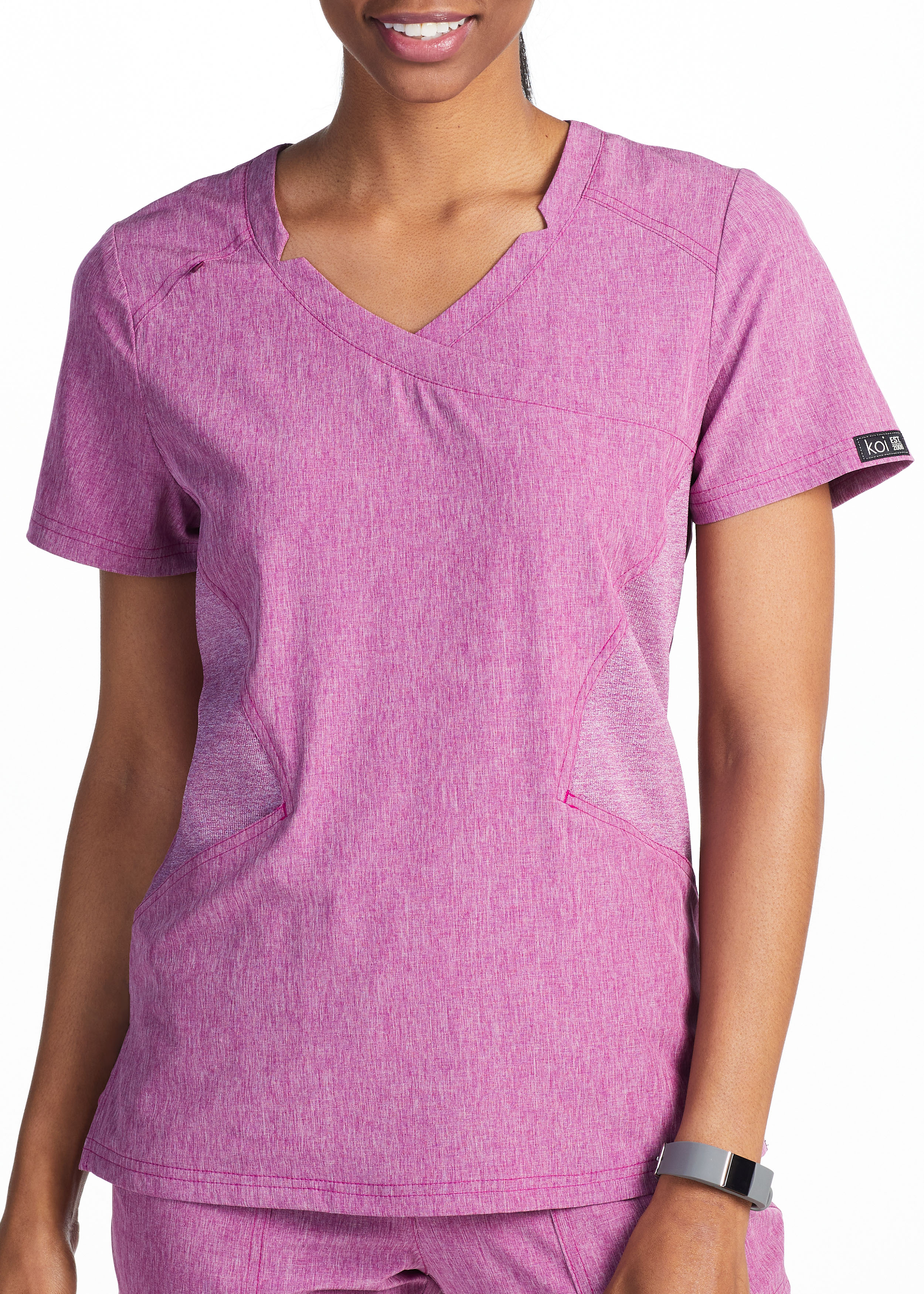 Koi Basics Charlotte Heather Mock Wrap Scrub Top Scrubs & Beyond