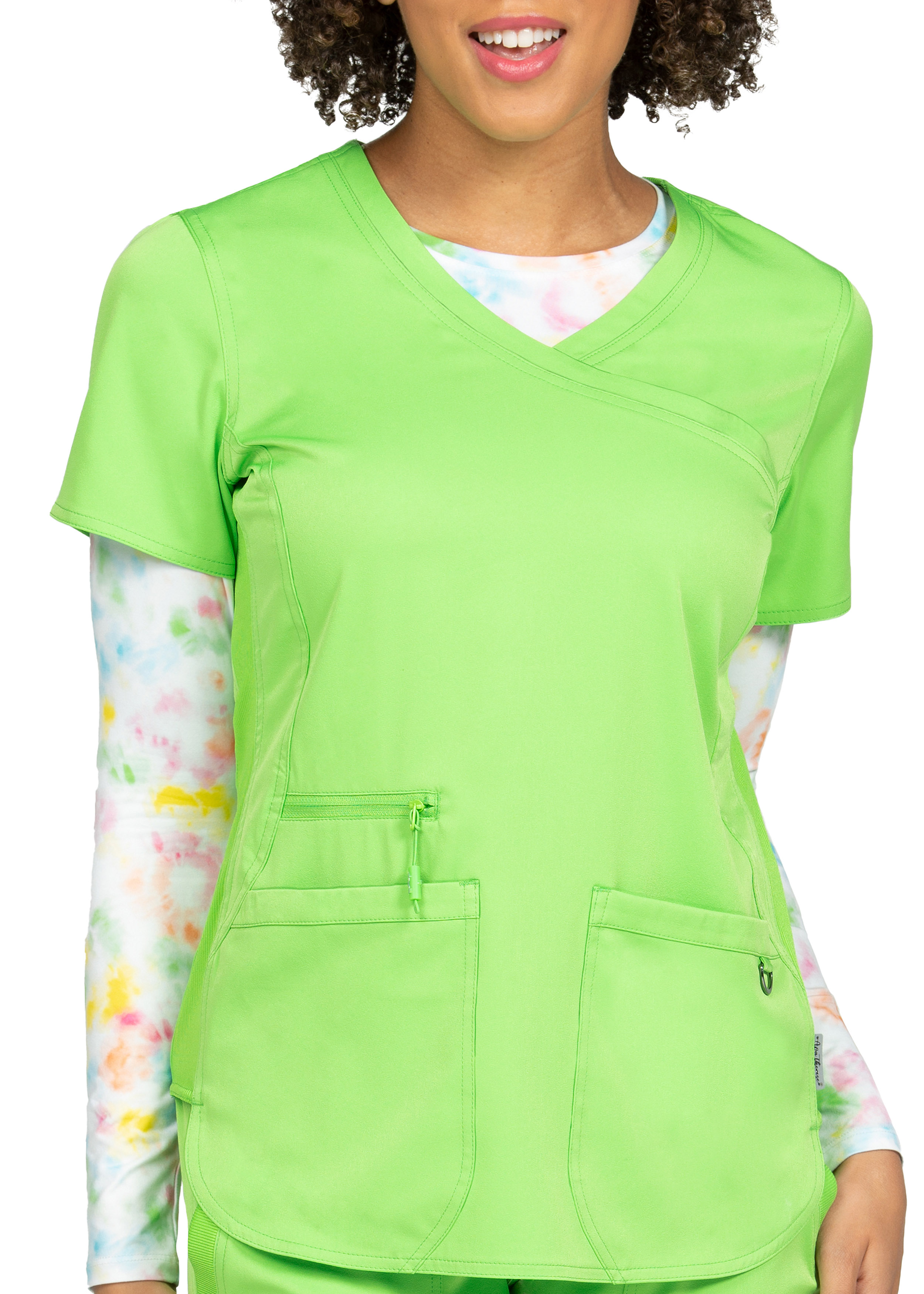 3Pocket Mock Wrap Side Knit Top Scrubs & Beyond
