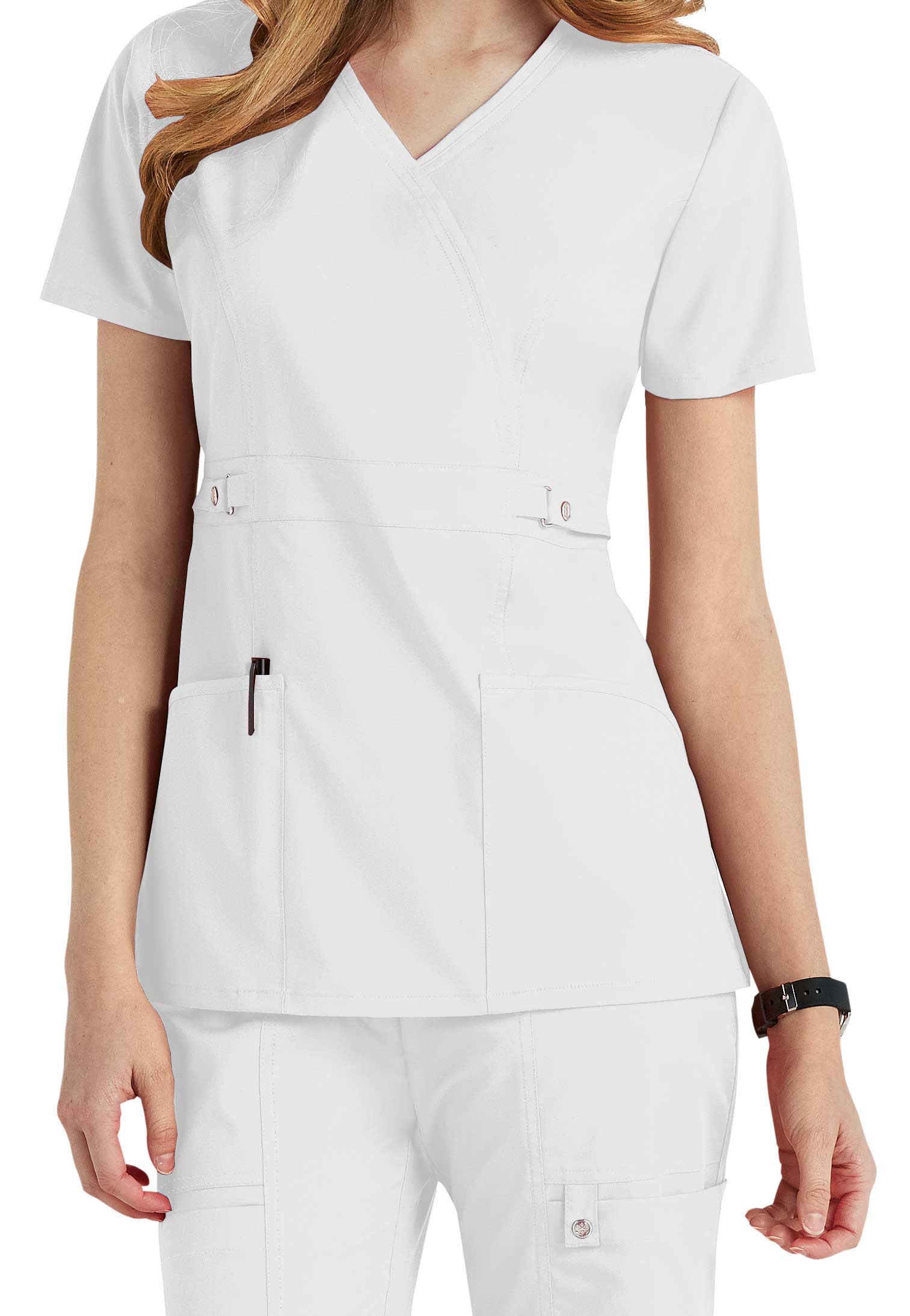 Cherokee Luxe Mock Wrap Scrub Tops Scrubs & Beyond