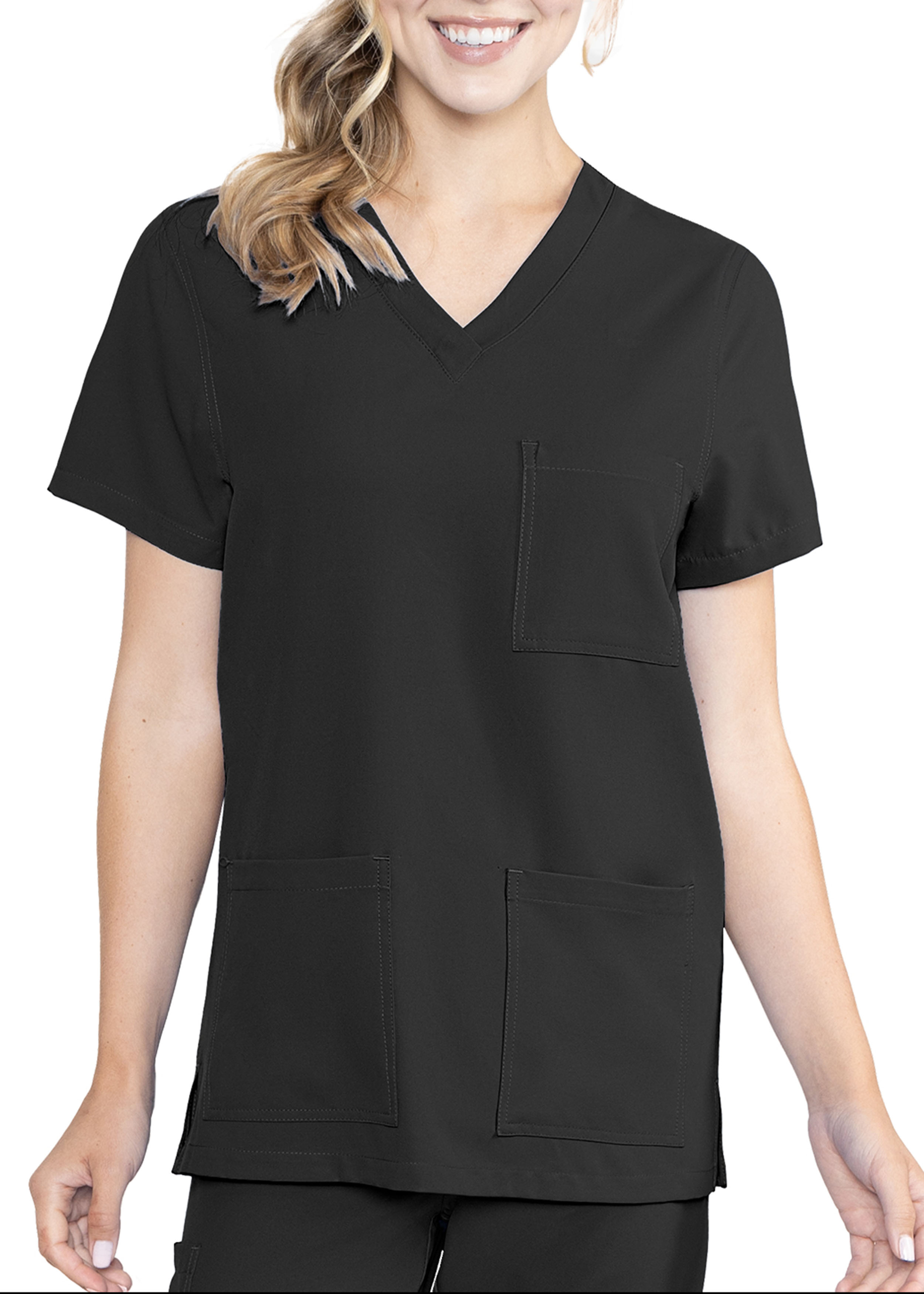 Luv Scrubs Unisex Single Pocket V-Neck Scrub Top | Eggplant L