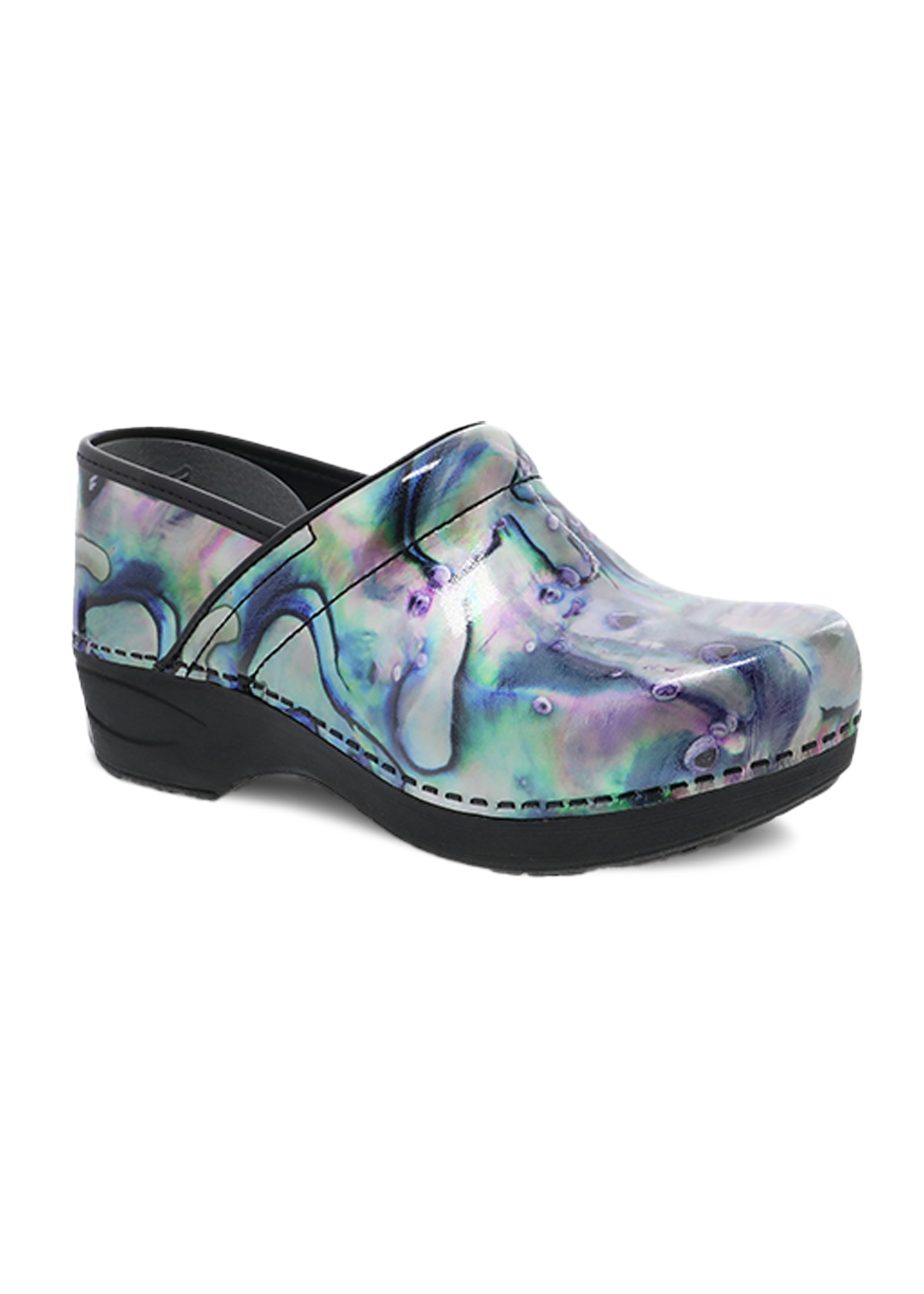 Silver Pearl Patent Leather Nursing Clog Scrubs & Beyond