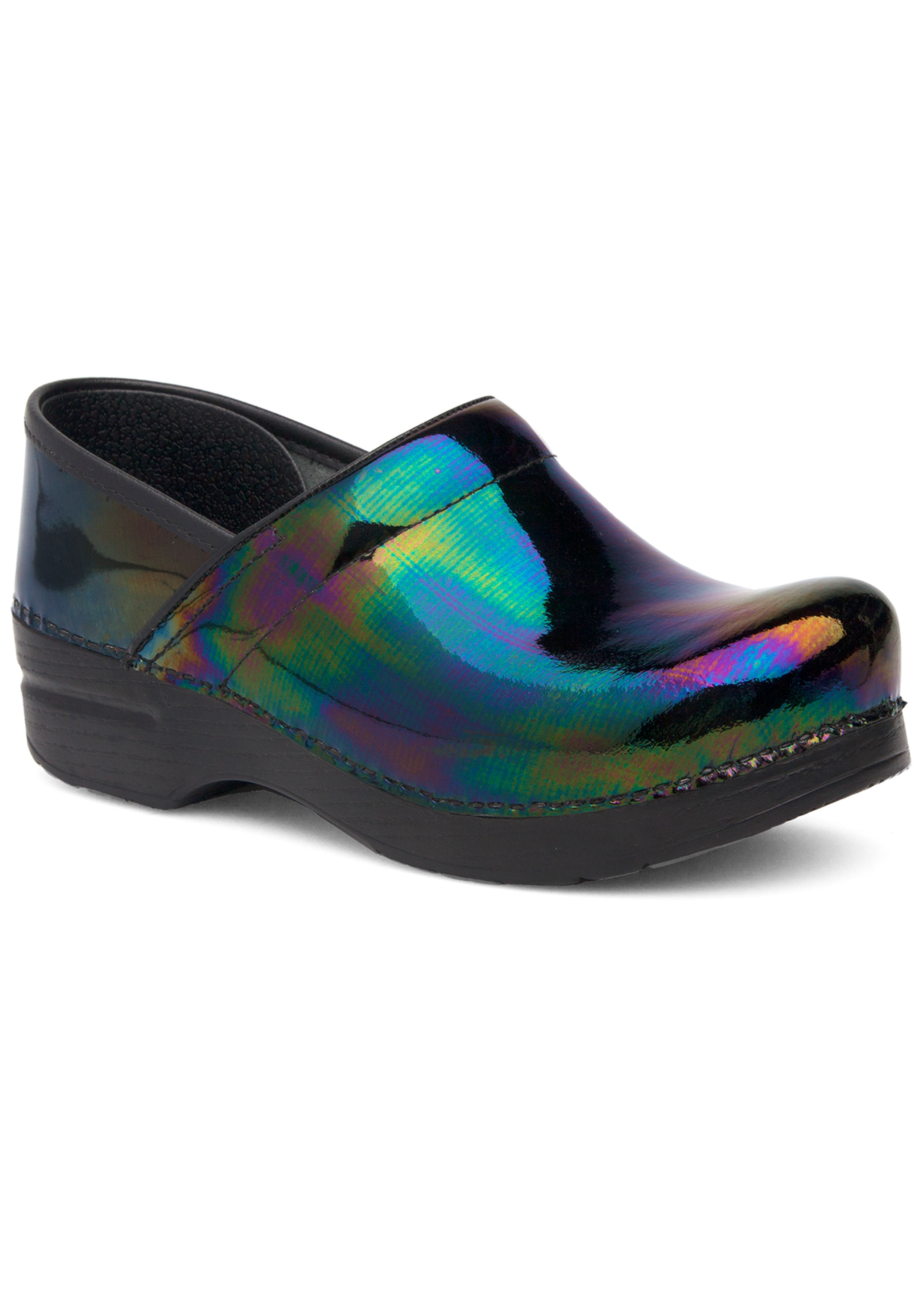 Dansko 39 Womens Professional Clogs Multicolor Colorful Streamers Patent  Leather