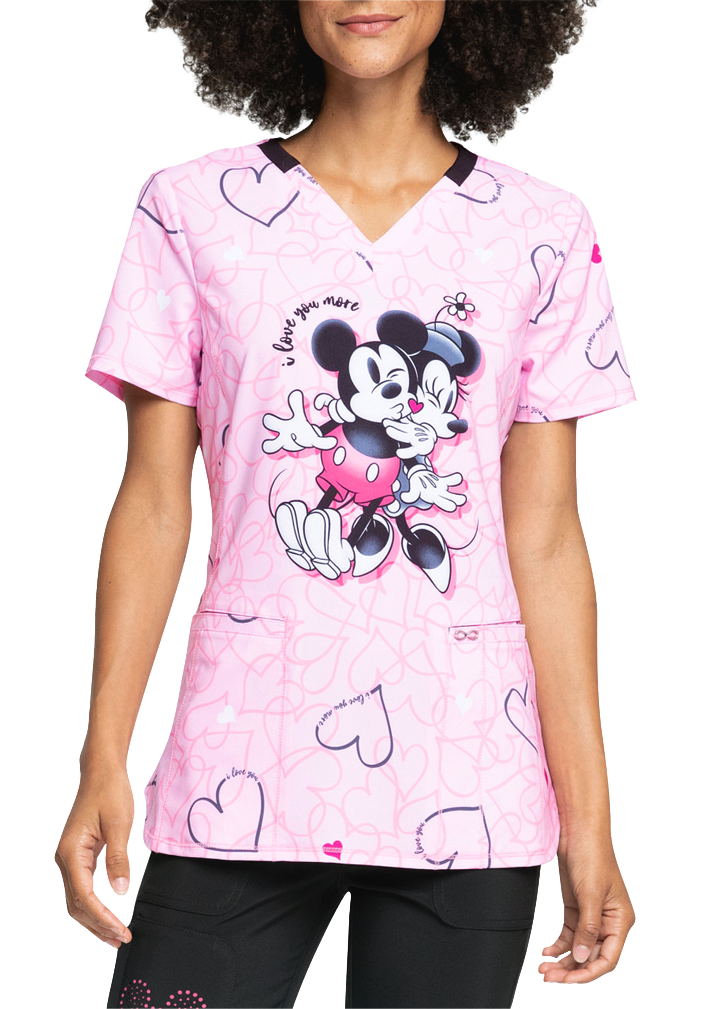 Cherokee Infinity X Disney I Love You More VNeck Scrub Top Scrubs