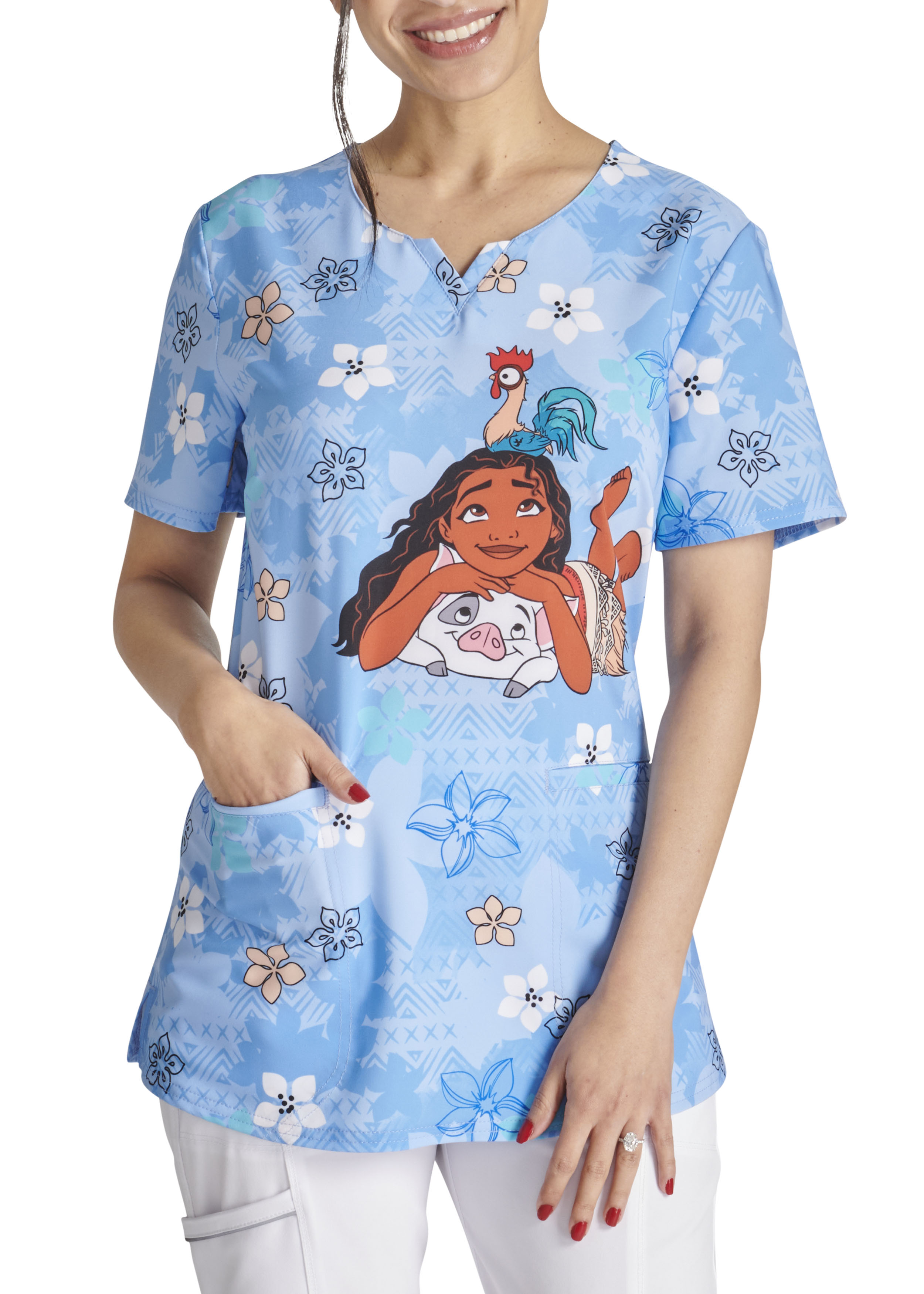 Cherokee Tooniforms Cool story V-Neck Men's Disney Print Scrub Top -TF700