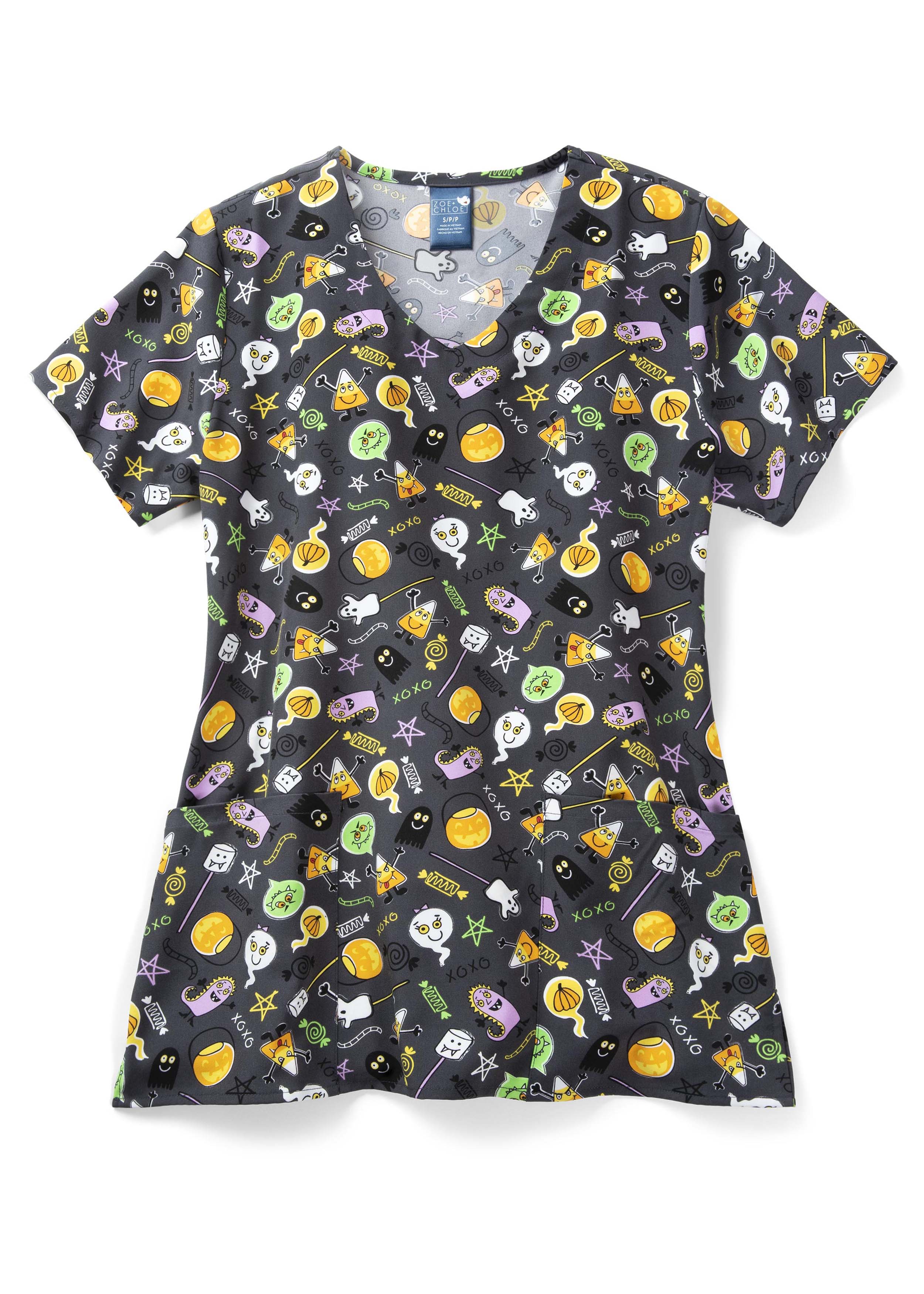 Cookie Monster V Neck scrub top for women