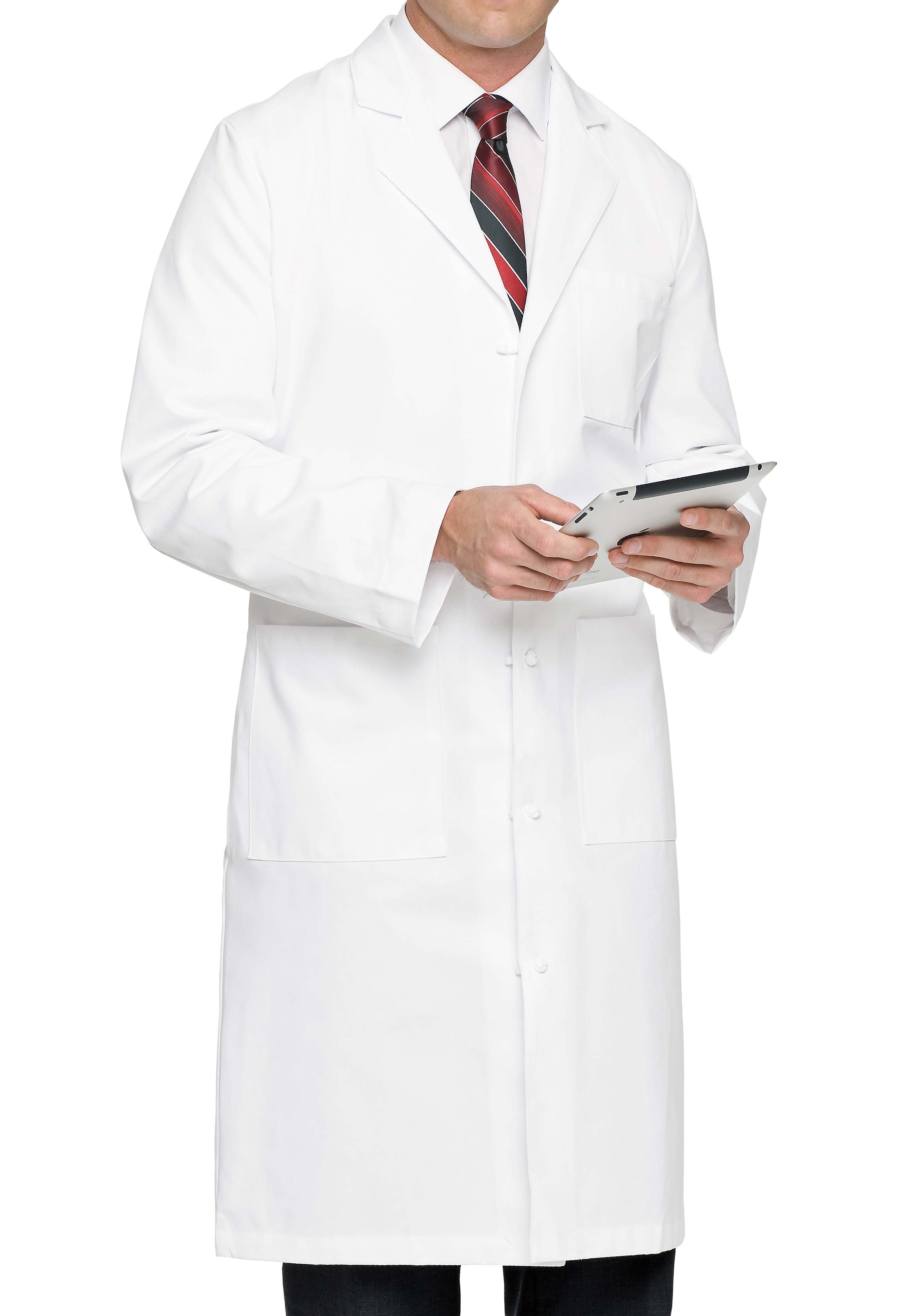 Landau Men's 45 Inch Full Length Knot Button Lab Coat