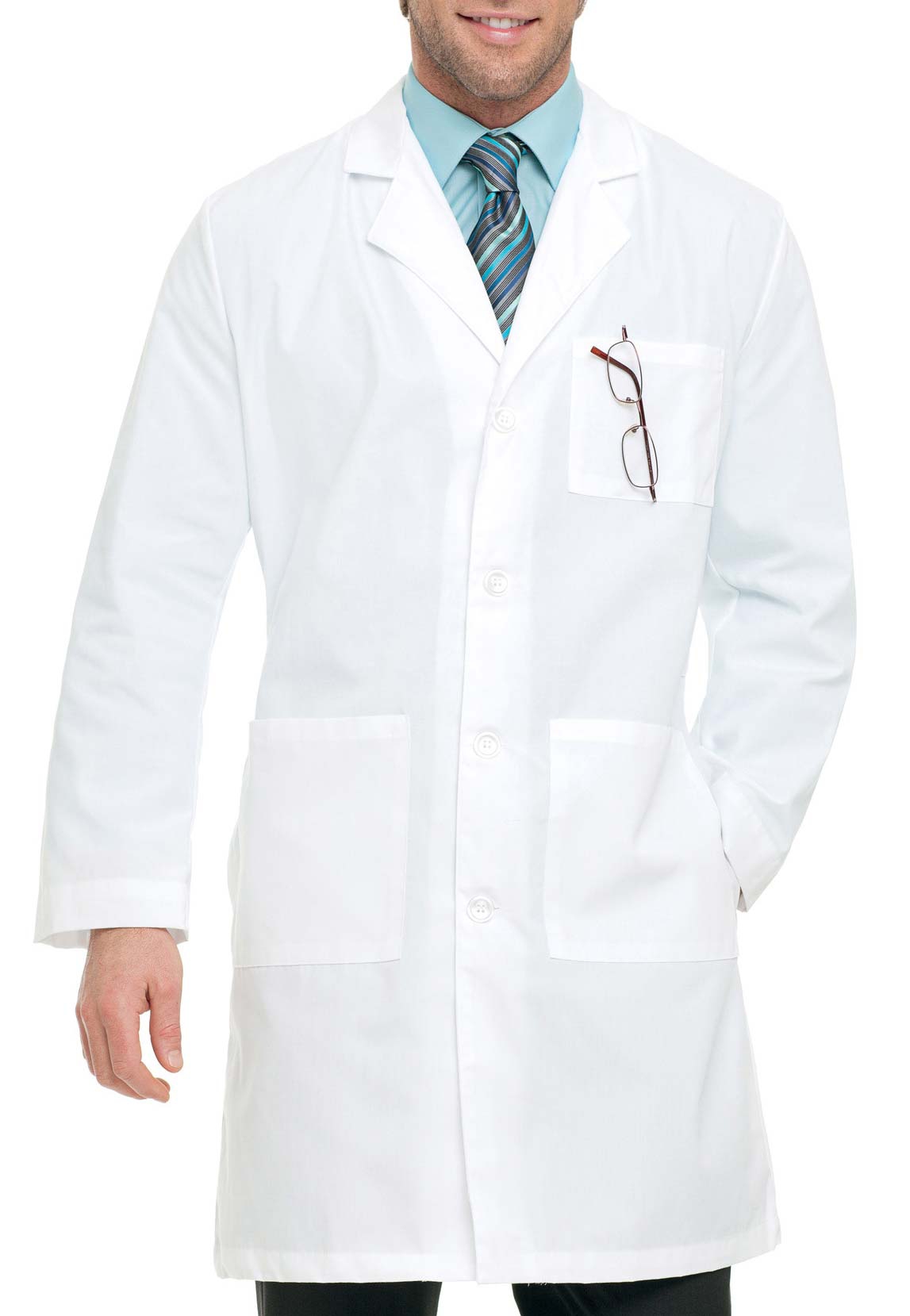 Landau Men's 39.5 Inch Full Length 4 Button Lab Coats