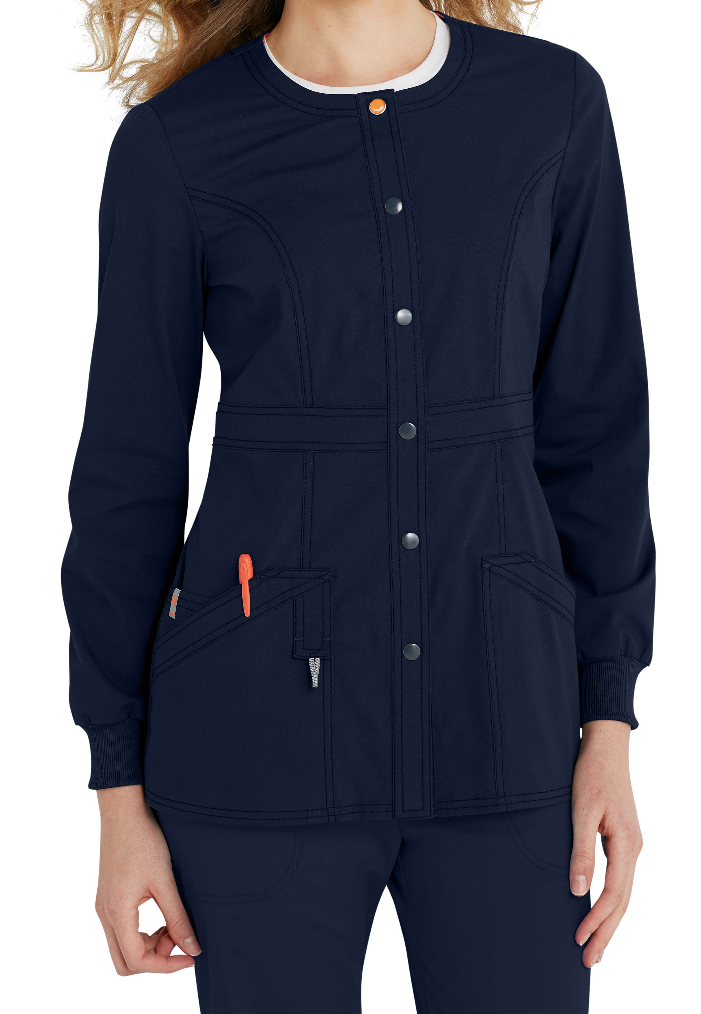 Code Happy Bliss Snap Front Scrub Jackets With Certainty Plus