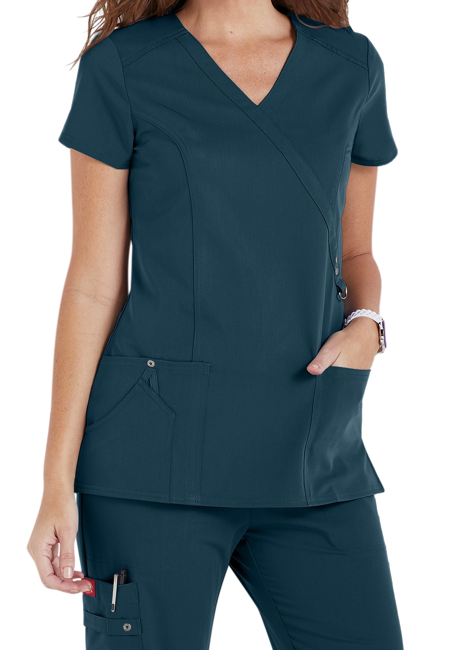 Dickies Xtreme Stretch Mock Wrap Scrub Top