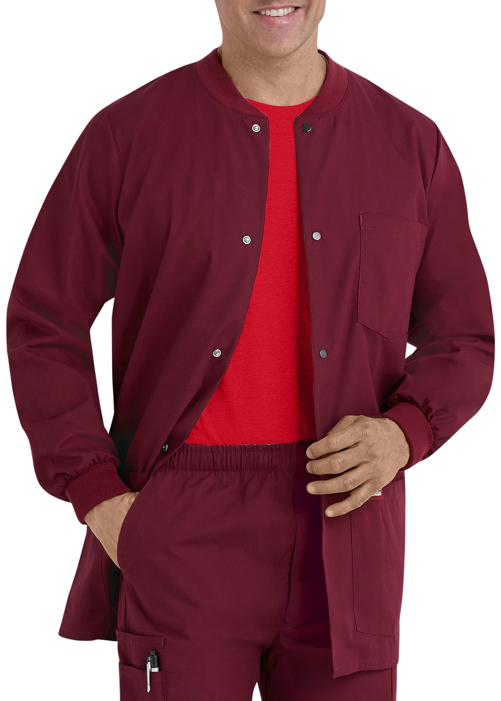 Landau Essentials Men's Warm-up Scrub Jackets