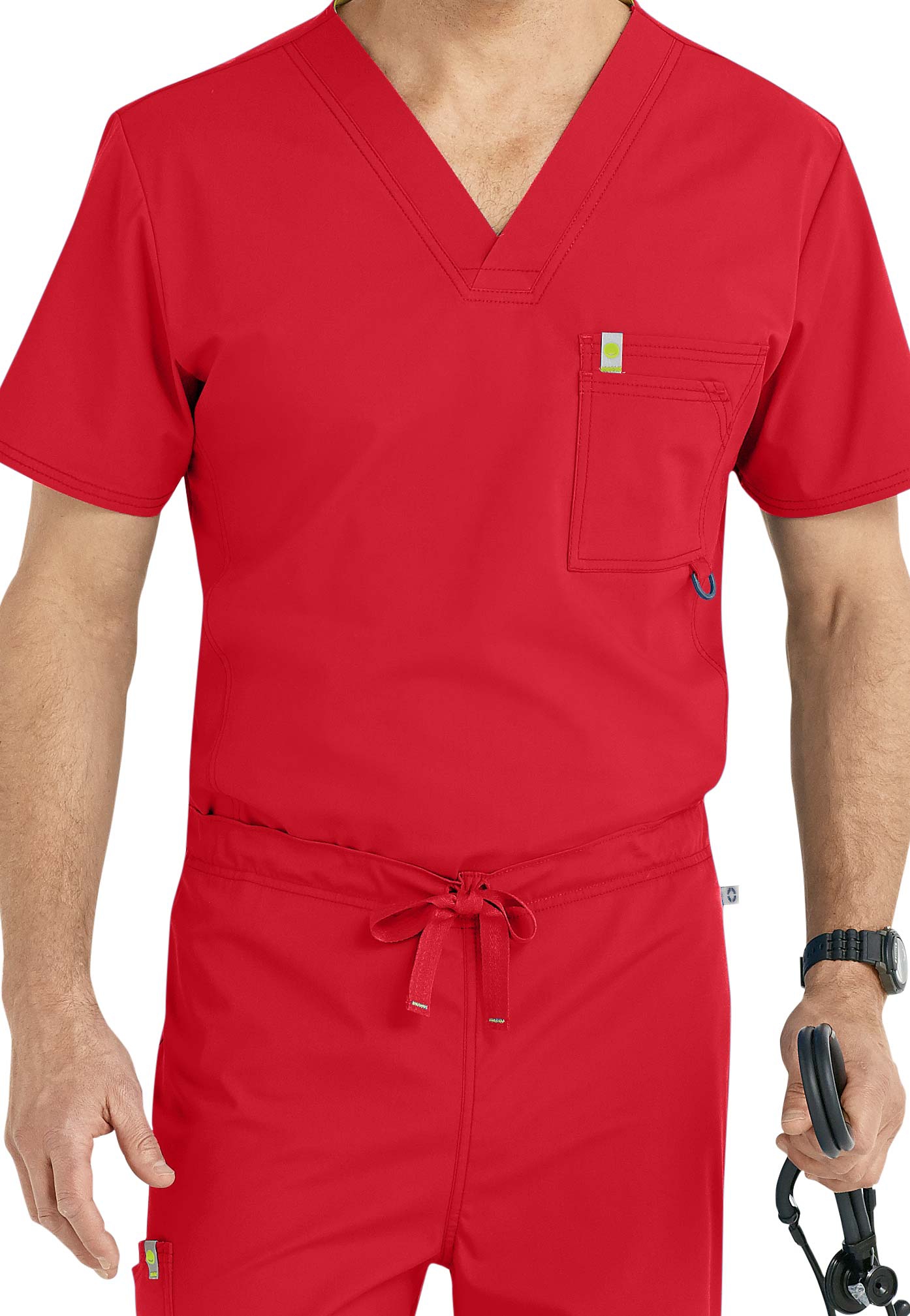 Code Happy Men's V-Neck Scrub Top With Certainty