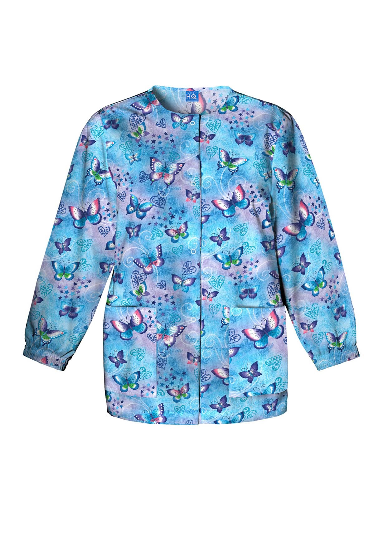 Cherokee Scrub HQ Fly By Night Print Scrub Jackets