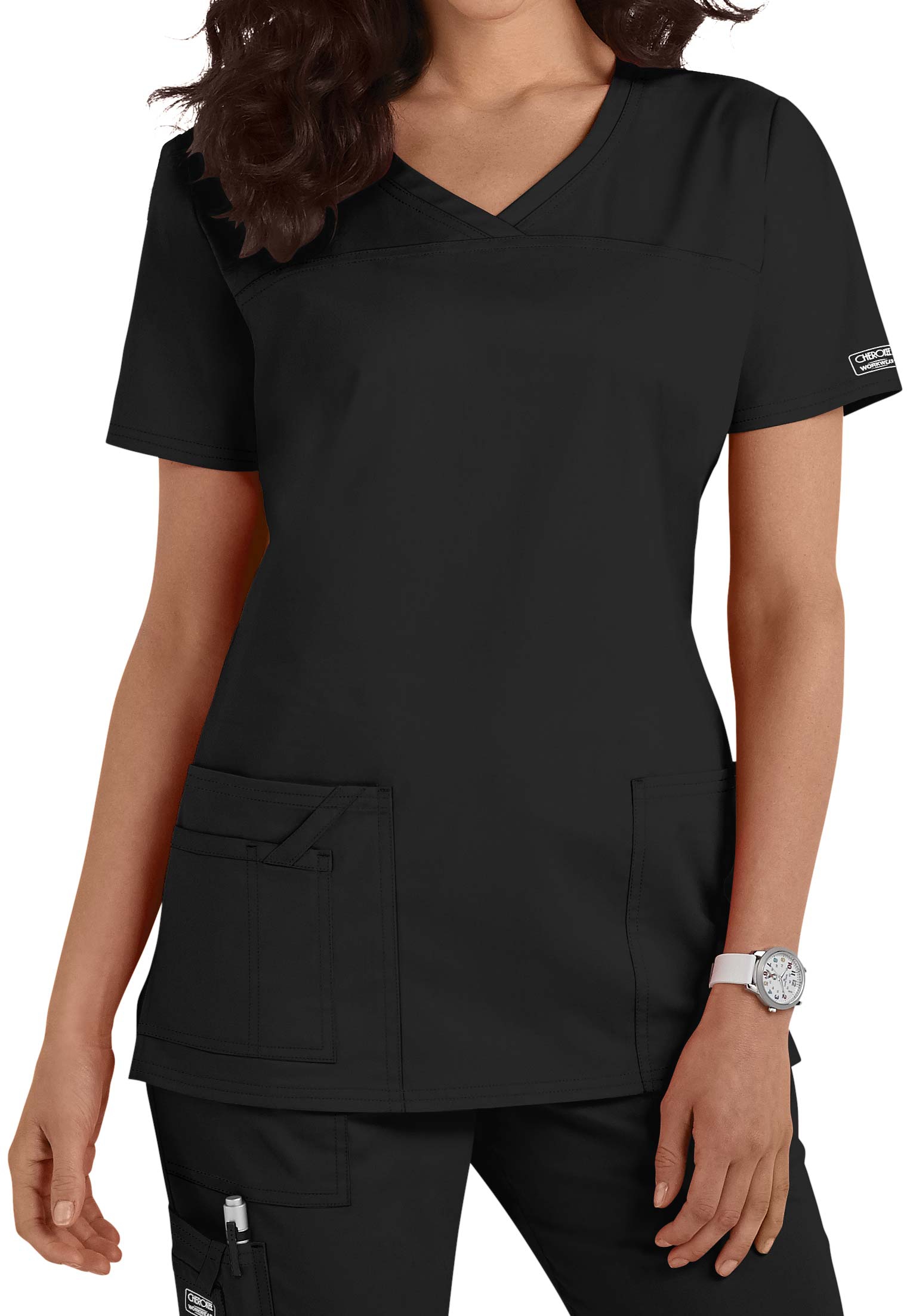 Cherokee Workwear Core Stretch Shaped V-Neck Scrub Top