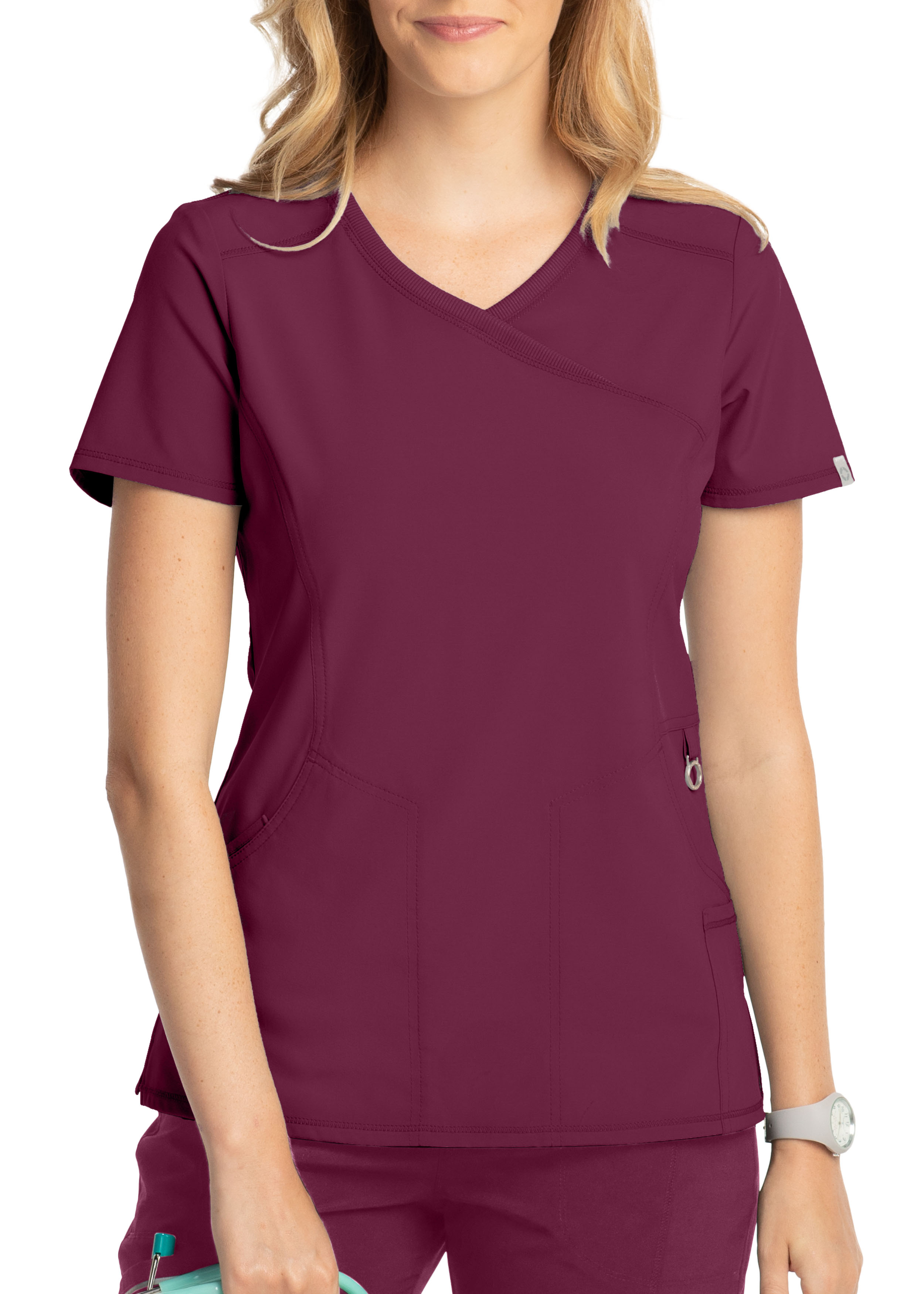 Infinity By Cherokee Mock Wrap Scrub Top With Certainty