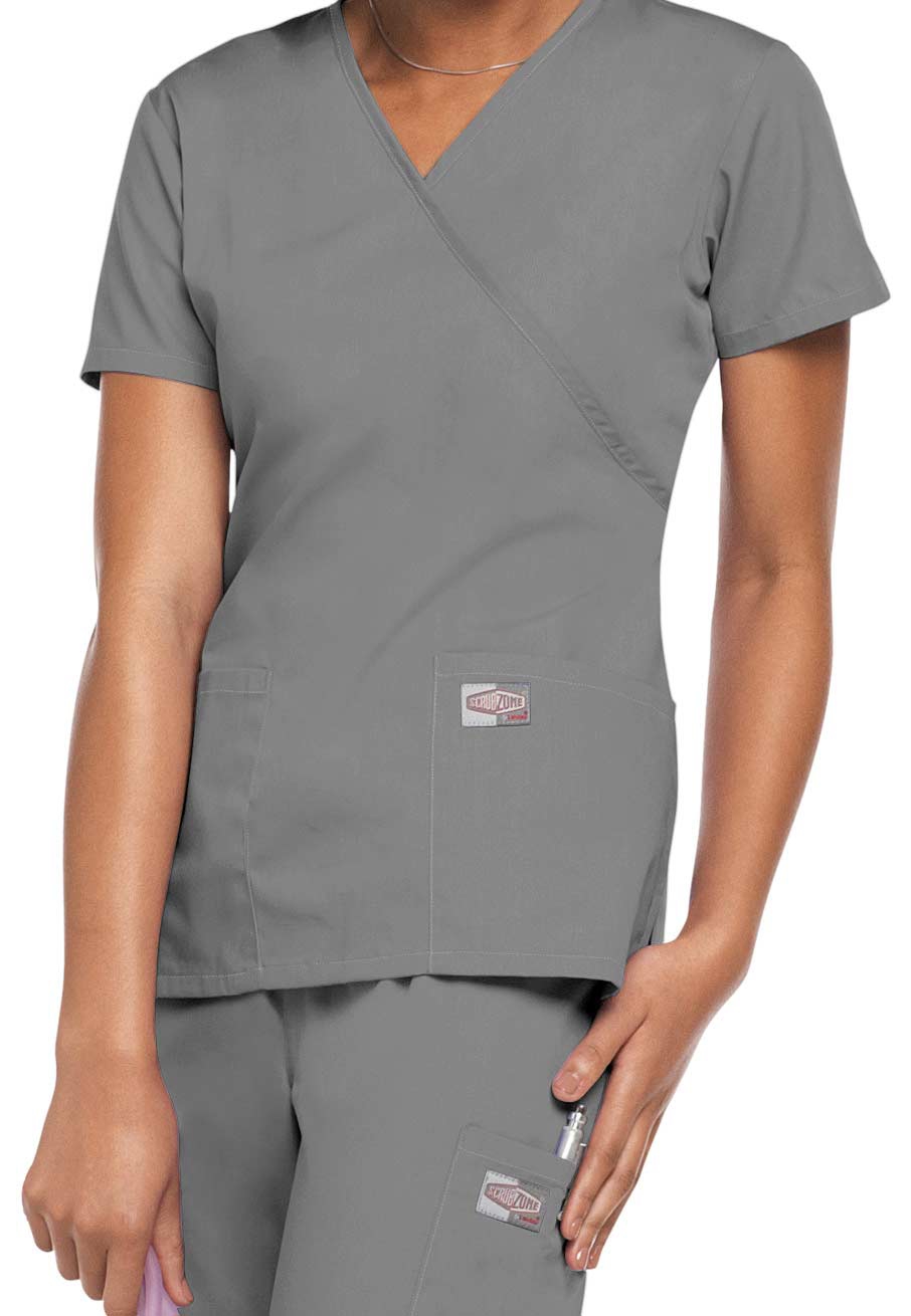 Scrubzone Mock Wrap Scrub Top