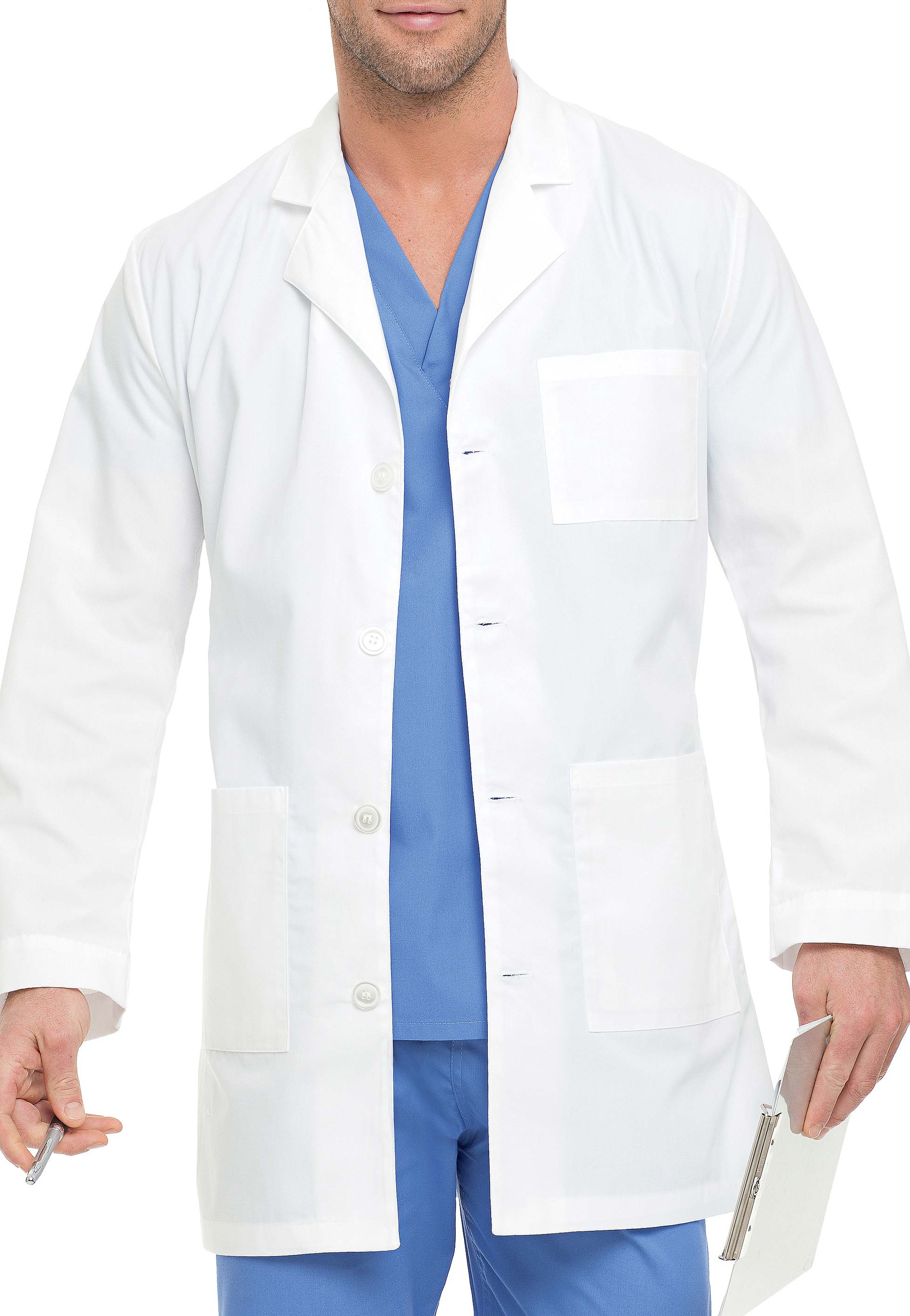 Landau Men's 35.5 Inch 4 Button Lab Coats