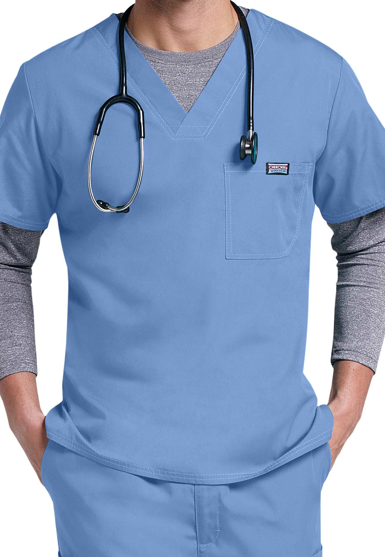 Cherokee Workwear Men's V-Neck Scrub Top