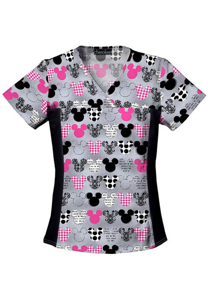 Cherokee Flexibles M-i-c-k-e-y Print Scrub Top