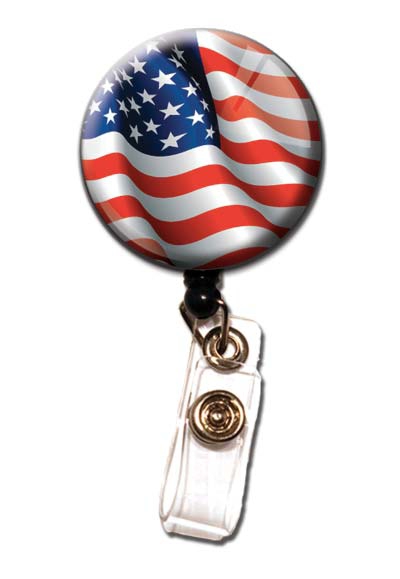 Initial This Patriotic Retractable Badge Holders