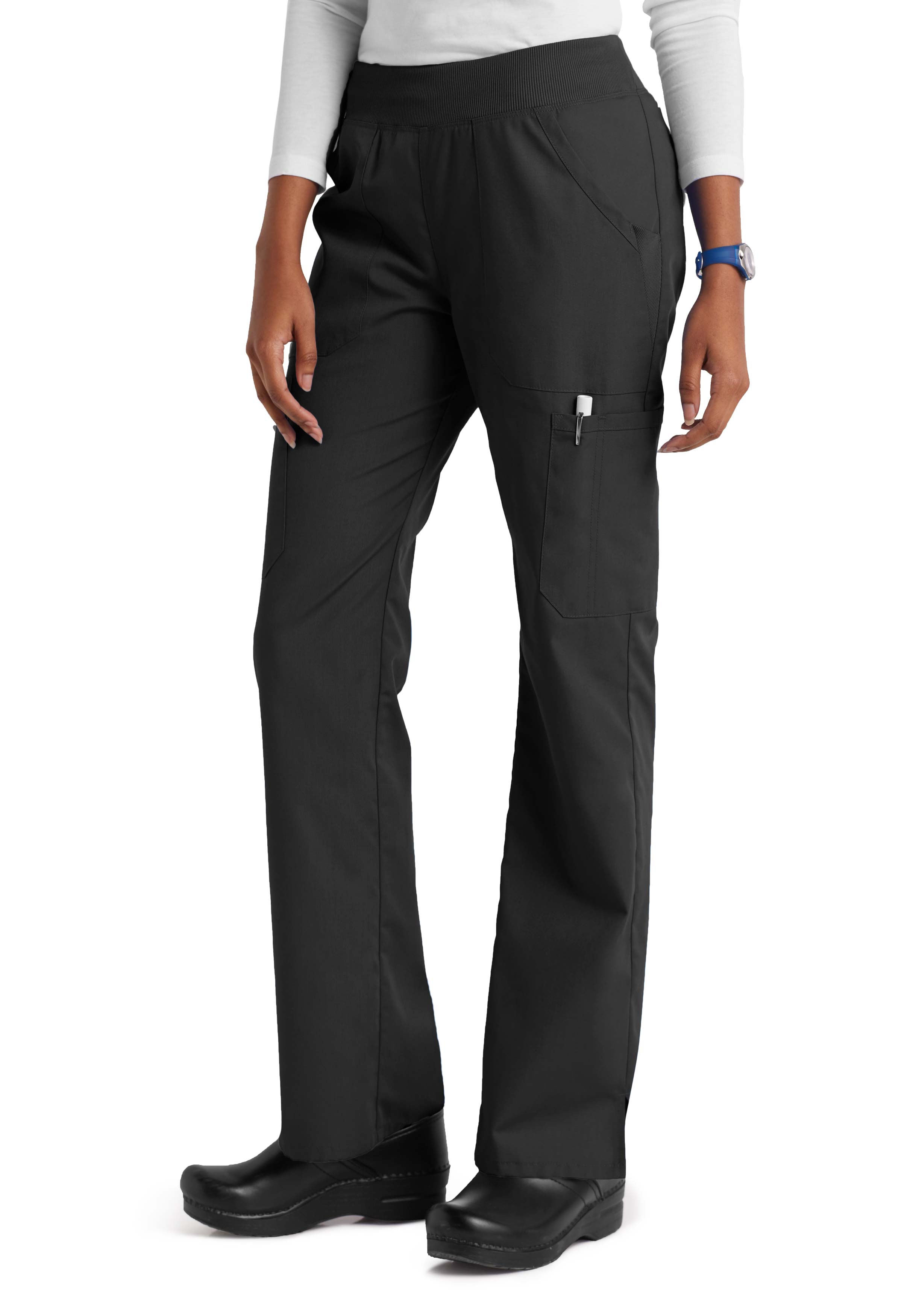 Cherokee Workwear Rib Knit Waistband Cargo Scrub Pants