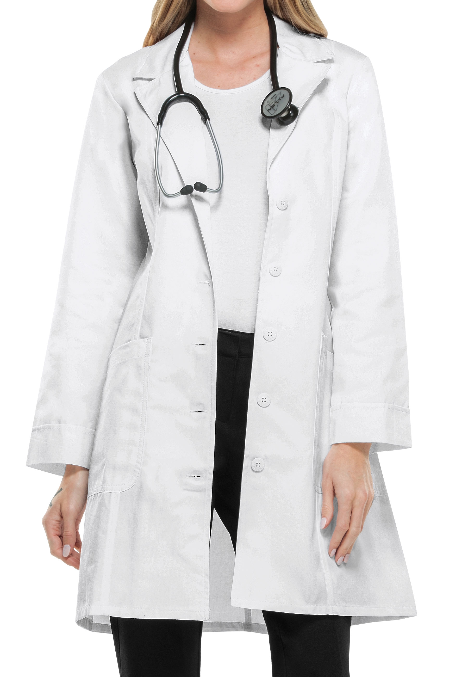 Cherokee Women's 36 Inch Lab Coat With Mock Sleeve Cuff