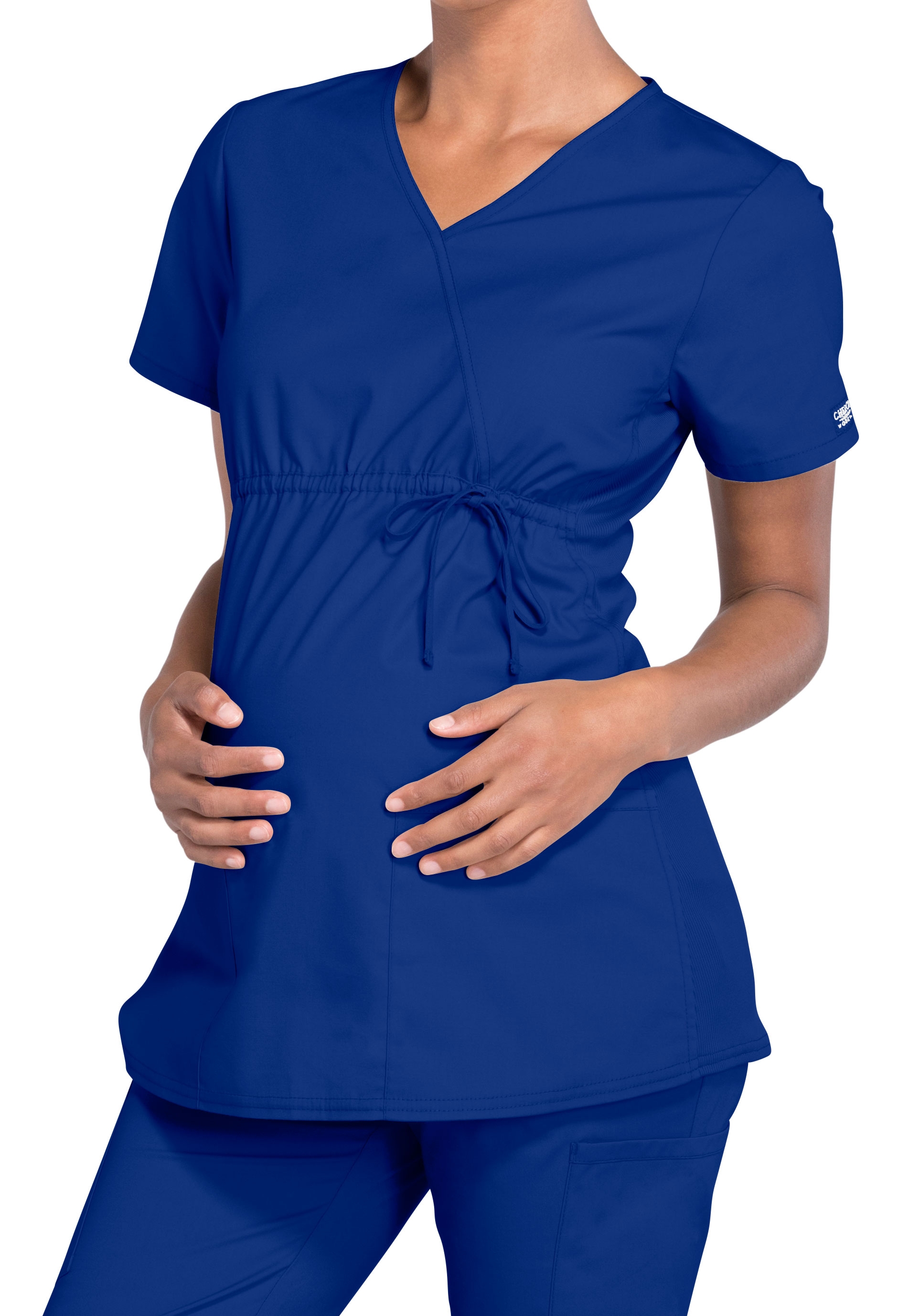 Cherokee Workwear Professionals Maternity Mock Wrap Scrub Top