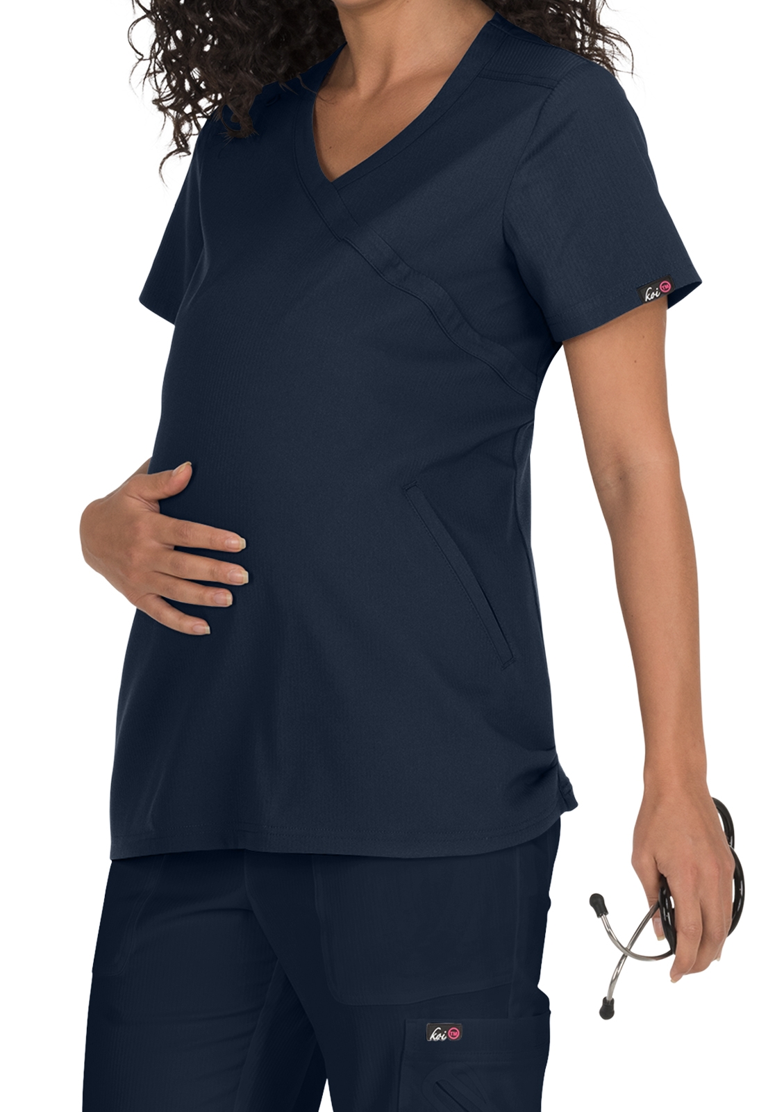 Koi Lite Destiny Maternity Mock Wrap Scrub Top