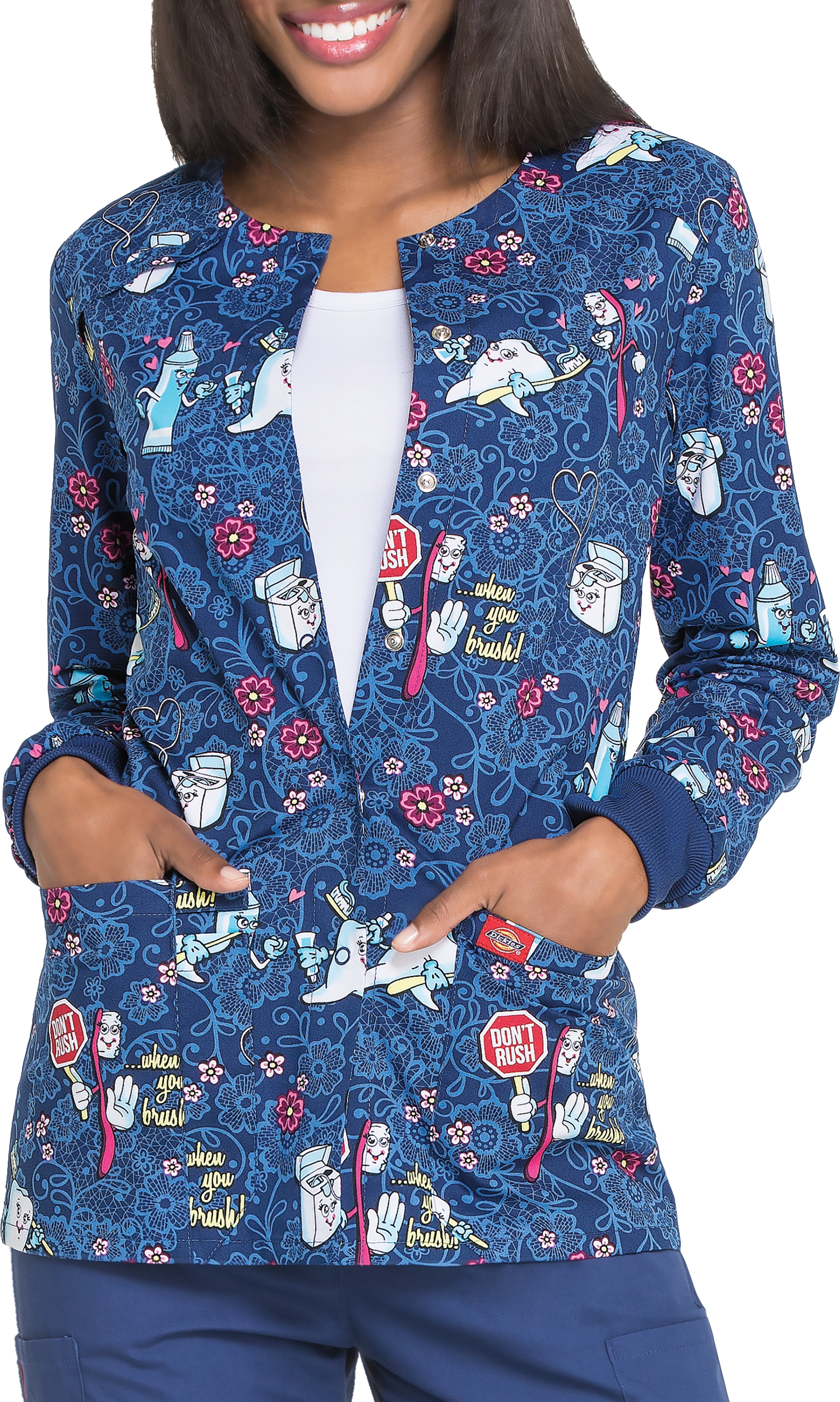 Dickies EDS Don't Rush Dental Print Scrub Jackets