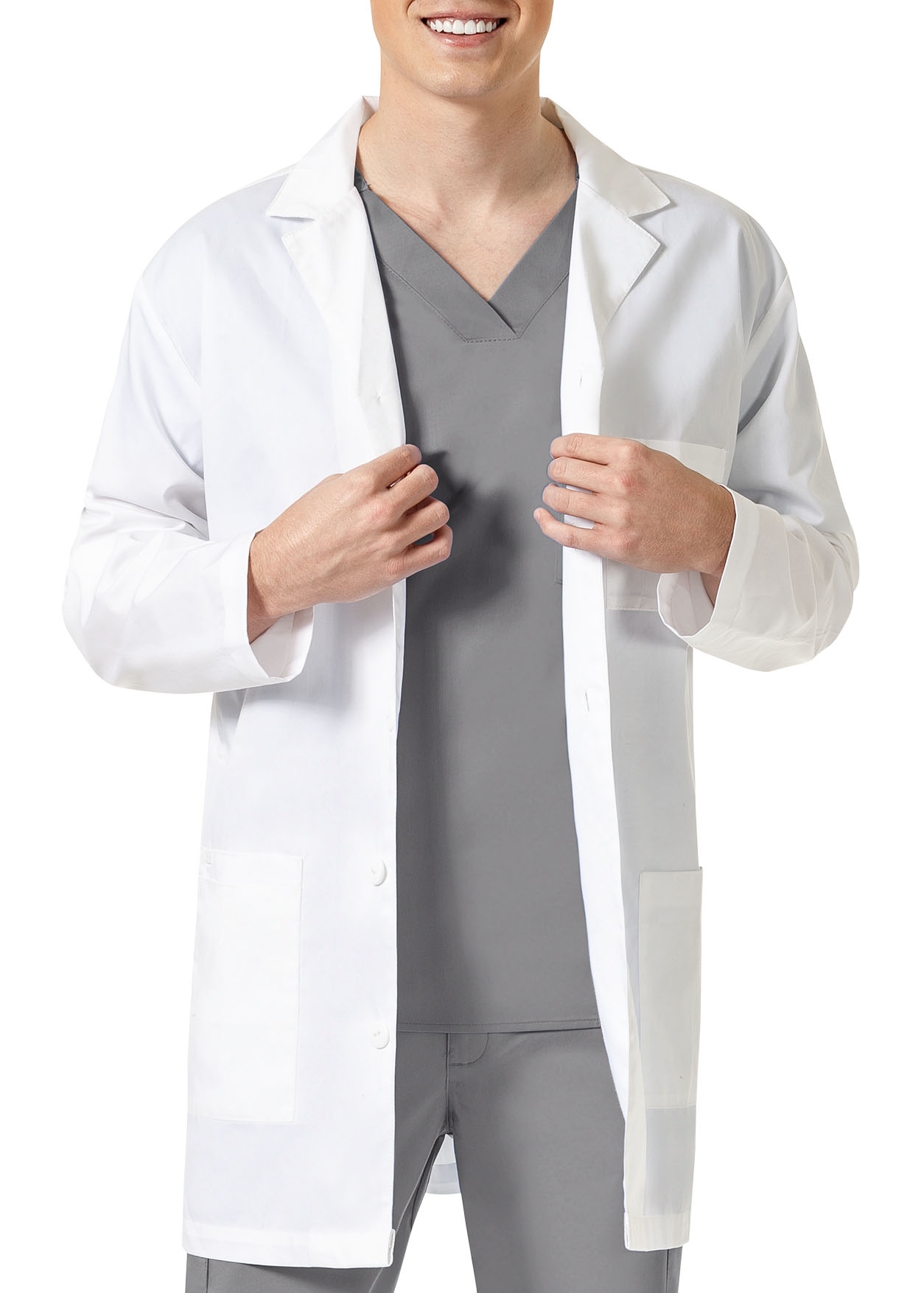 WonderWork Men's Basic 5 Button Lab Coats