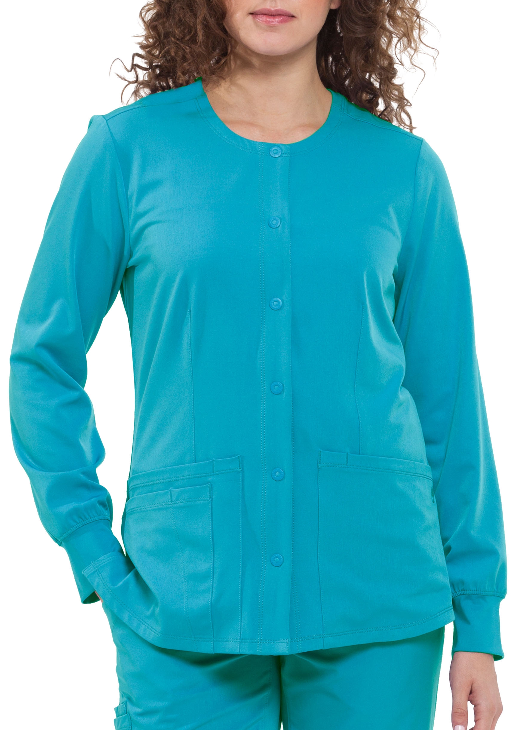 HH Works Megan 4 Pocket Snap Front Scrub Jacket 