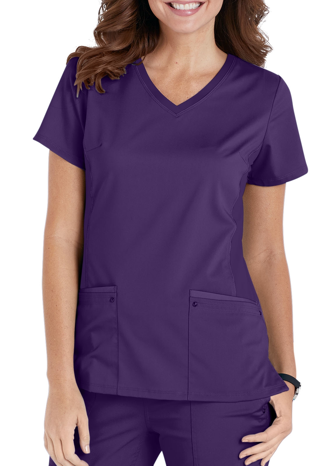 Healing Hands Purple Label Juliet V-Neck Knit Panel Scrub Top