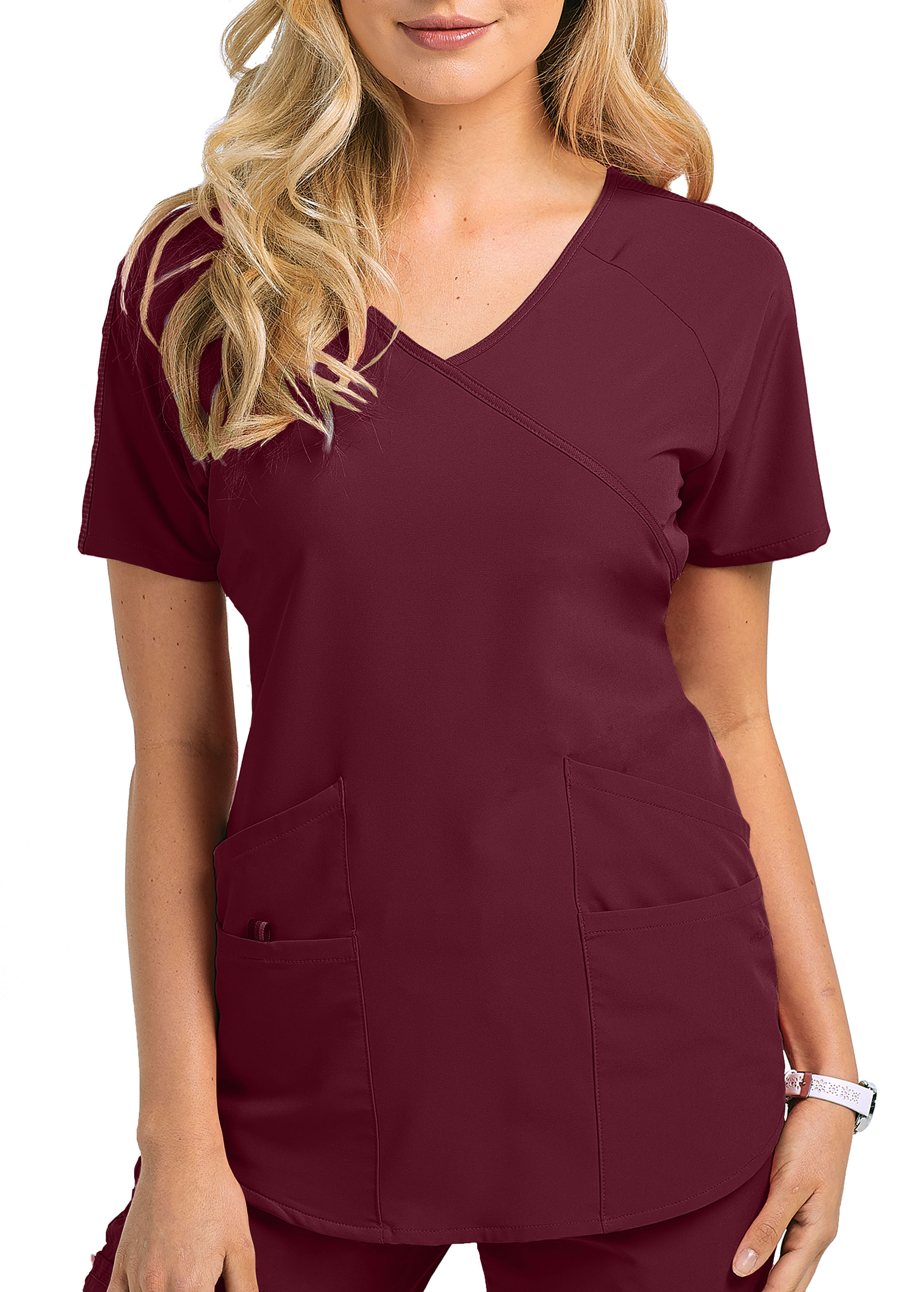 Barco One Wellness 4 Pocket Surplice Scrub Top