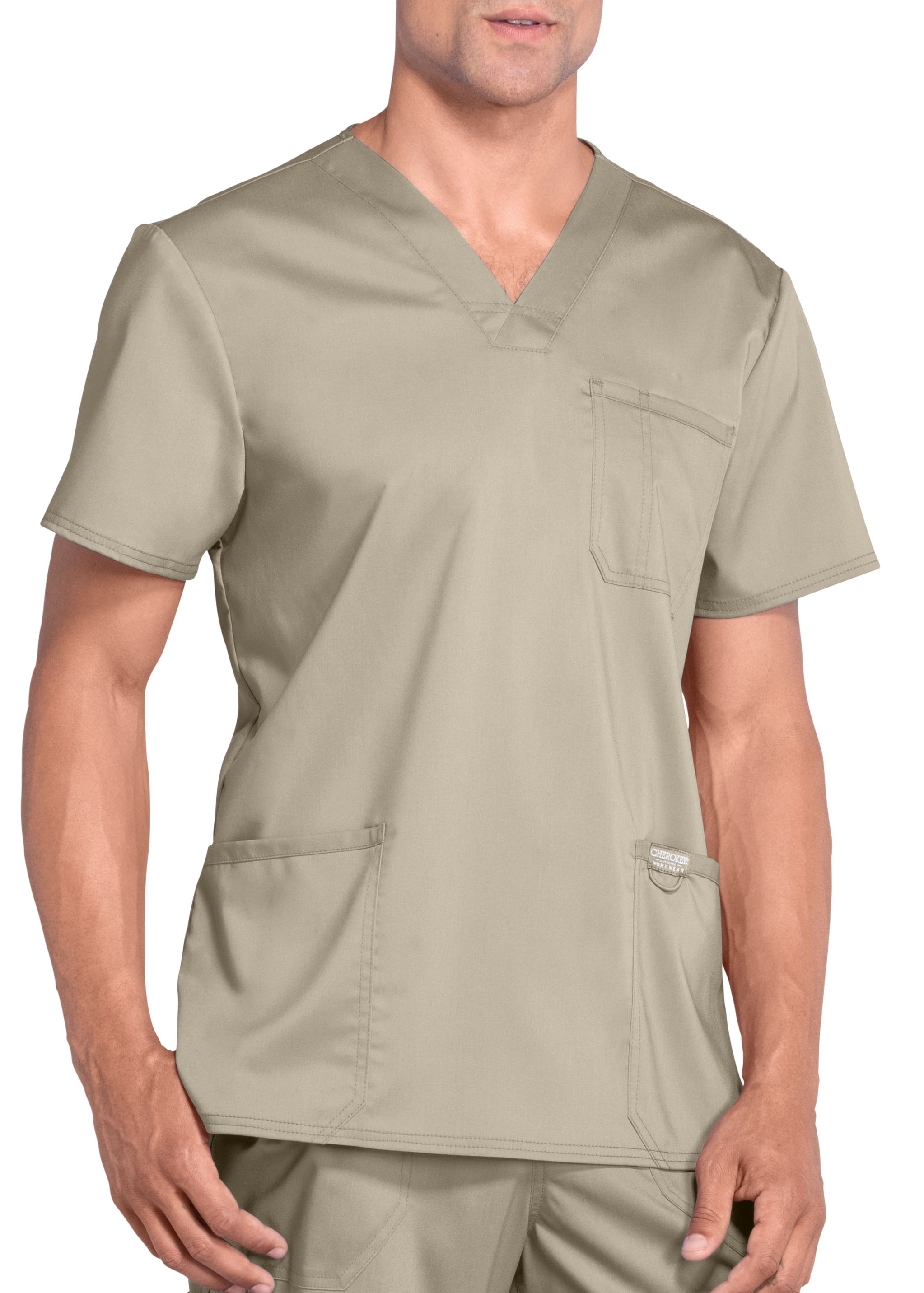 Cherokee Workwear Revolution Men's 3 Pocket V-Neck Scrub Top