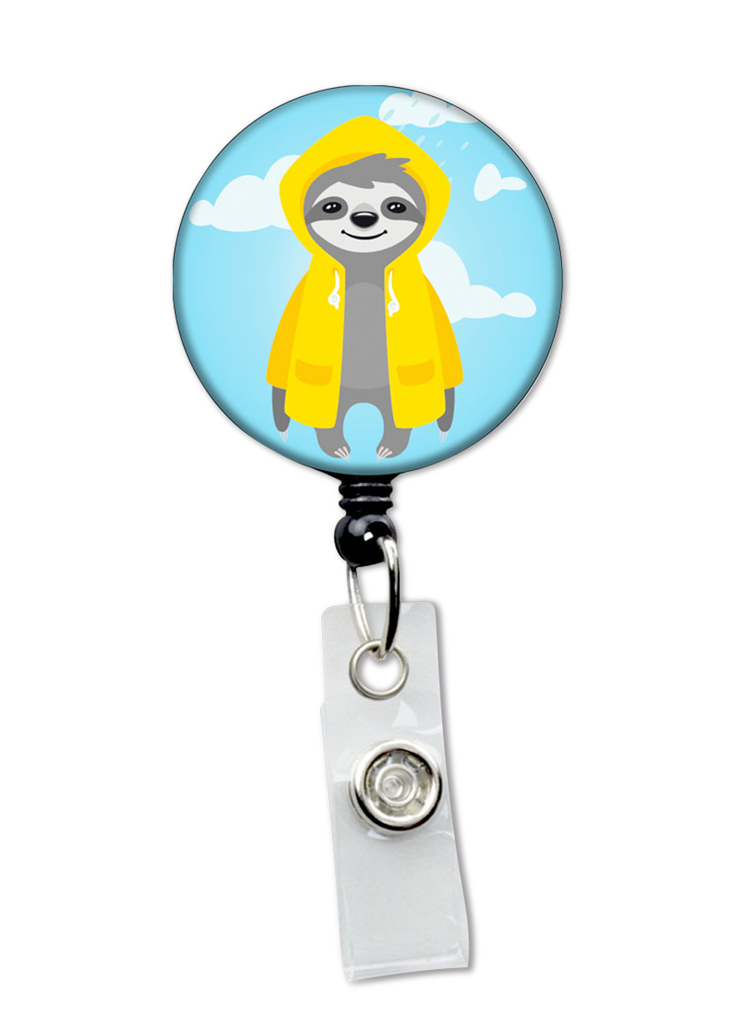 Initial This Rainy Day Sloth Retractable Badge Reel