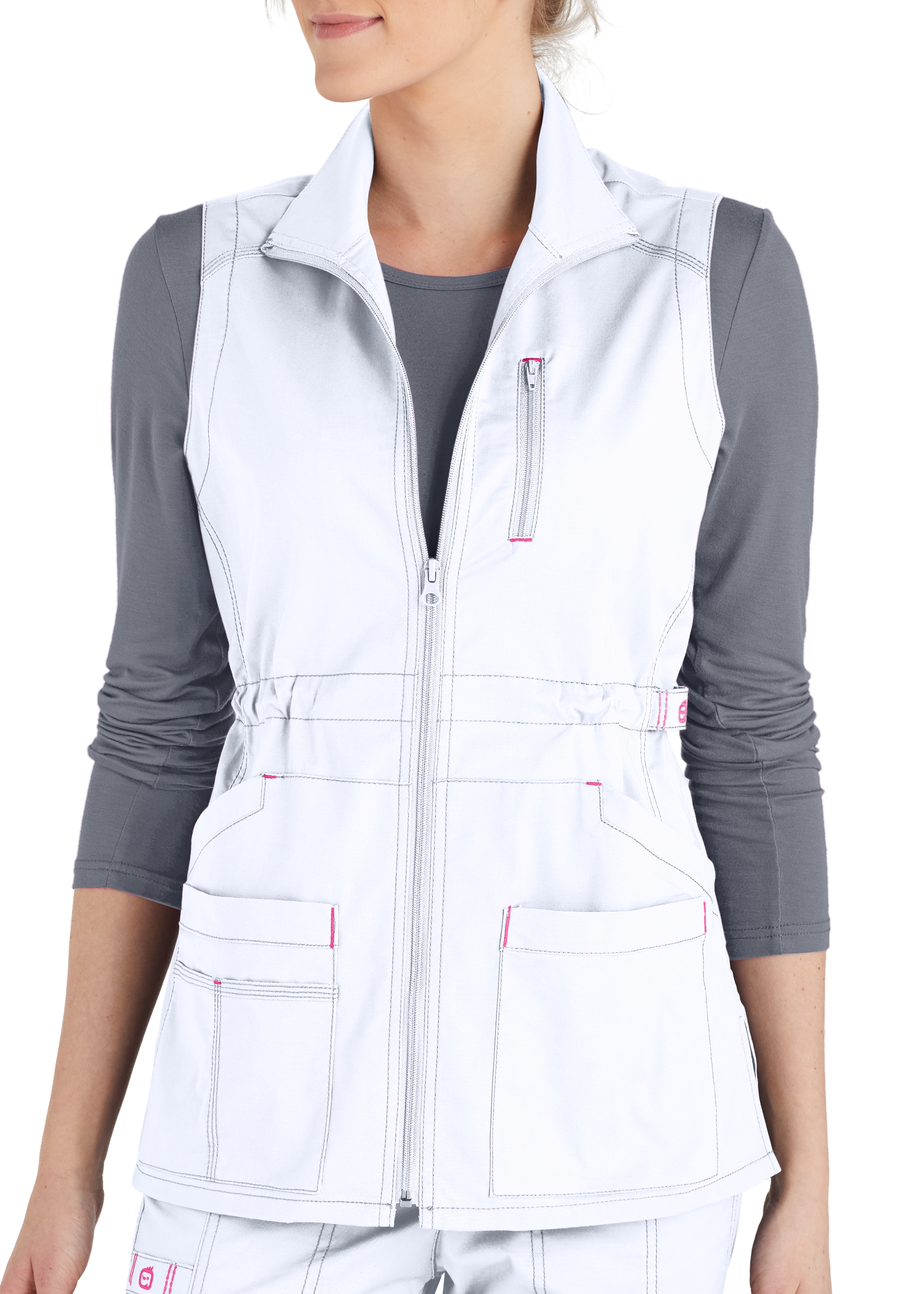 WonderFlex Utility Zip Front Scrub Vest